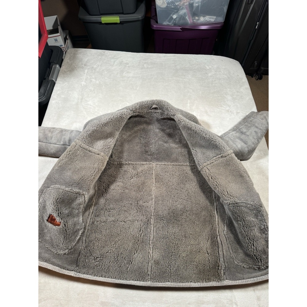 The Sheepherder Sheepskin Sherpa Coat Size S-M Gray Breckenridge Colorado - Picture 4 of 8